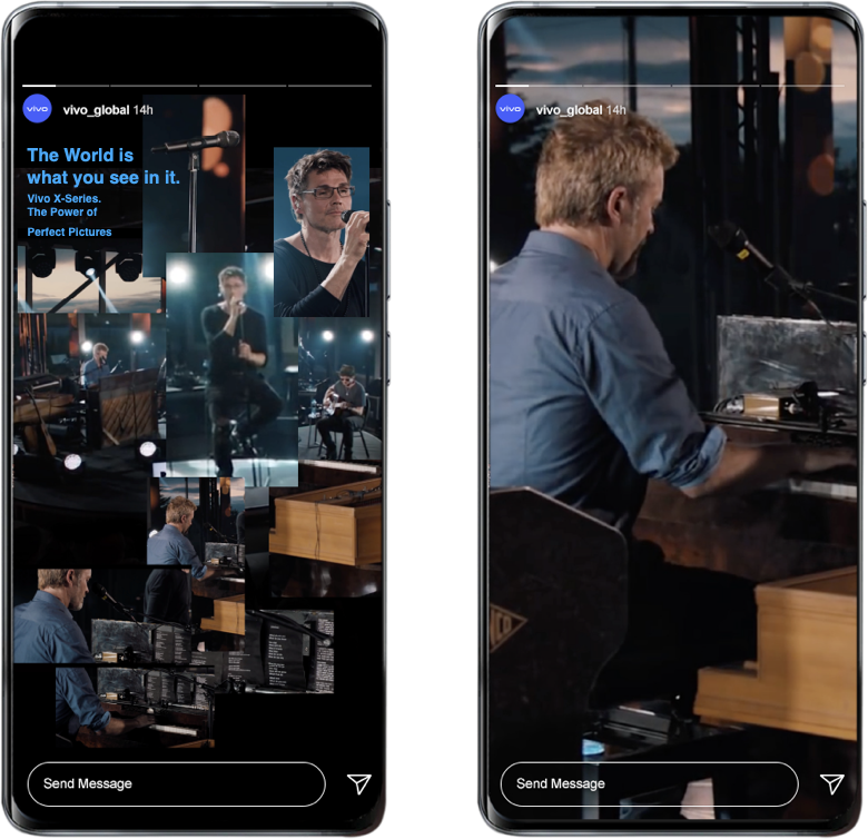 vivo X70 Pro+ Instagram stories built from many angles of one performance